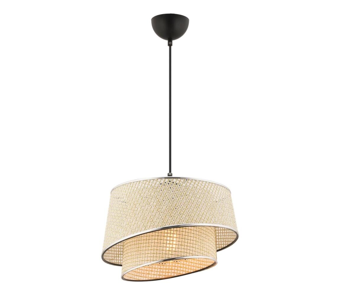 Lustr na lanku BARETTE 1xE27/60W/230V krémová/lesklý chrom