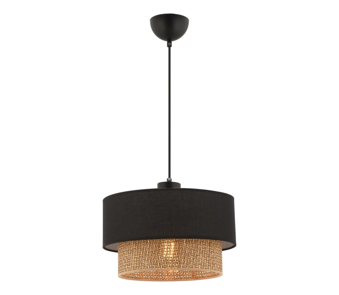 Lustr na lanku ECHO 1xE27/60W/230V černá/hnědá