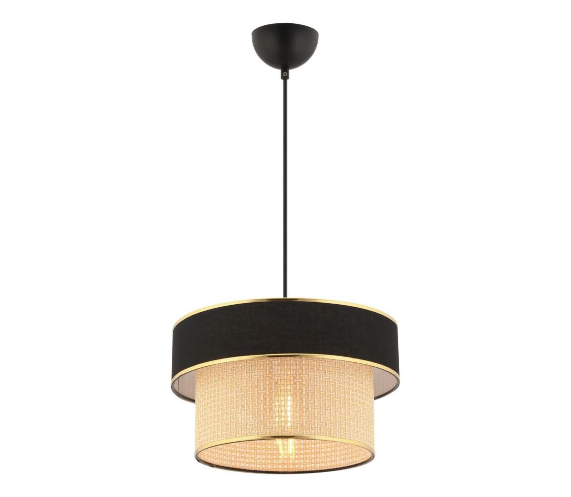 Lustr na lanku ERO 1xE27/60W/230V černá/béžová