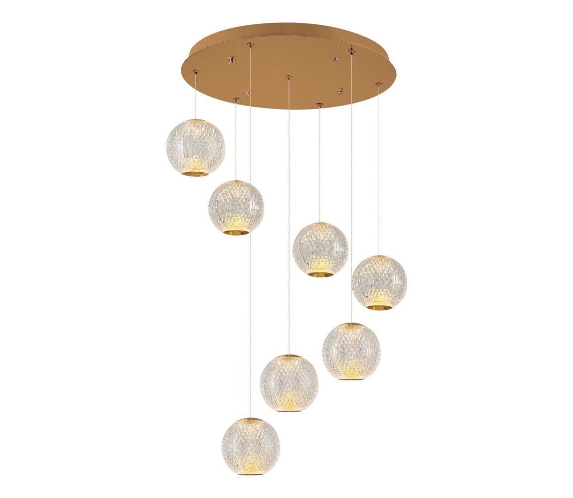LED Lustr na lanku CREMONA 7xLED/5W/230V 3000K zlatá