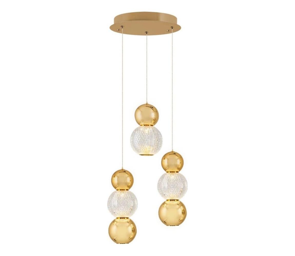 LED Lustr na lanku CREMONA LED/17W/230V 3000K zlatá