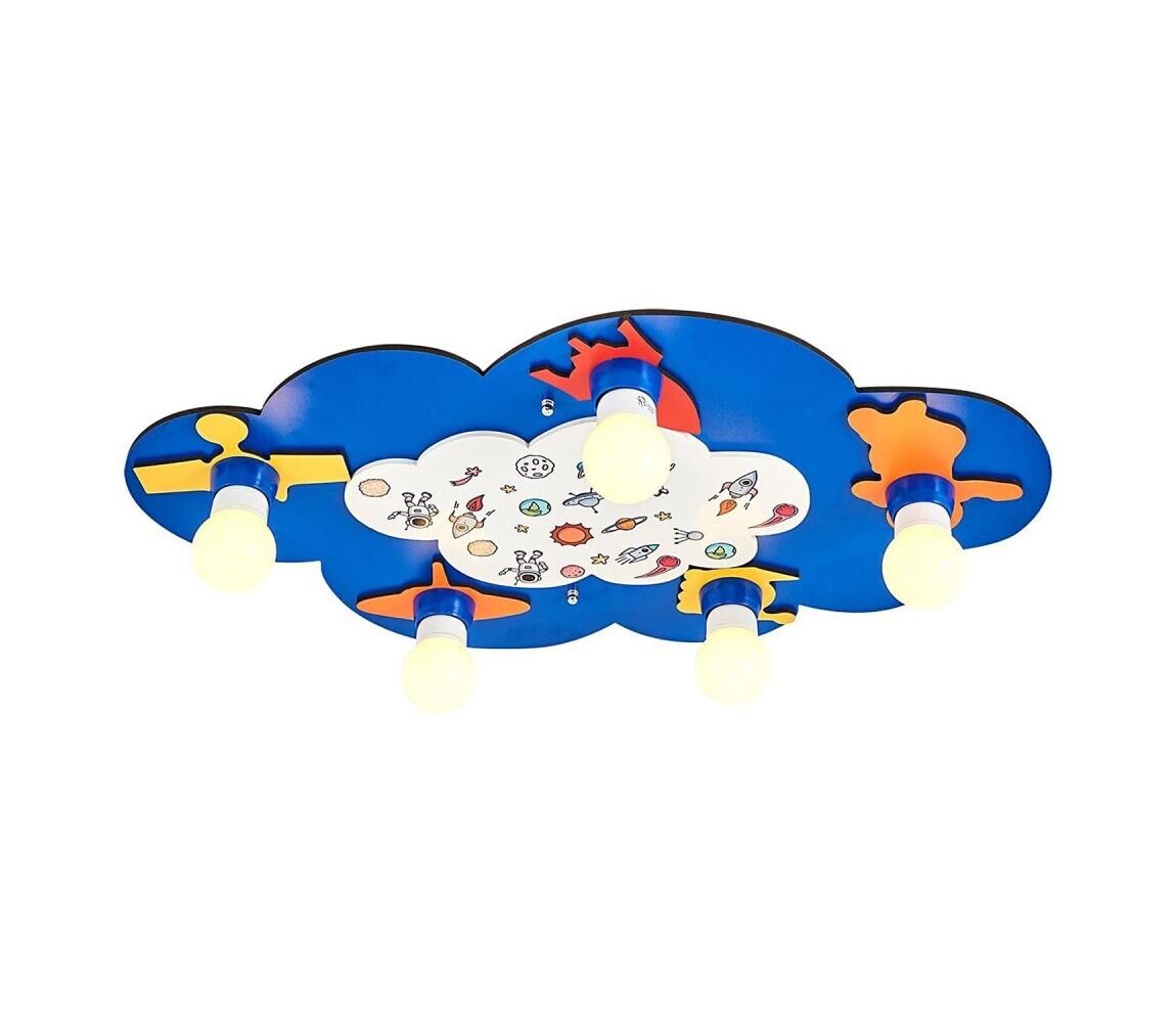 Dětské stropní svítidlo LUCCA 5xE27/24W/230V modrá