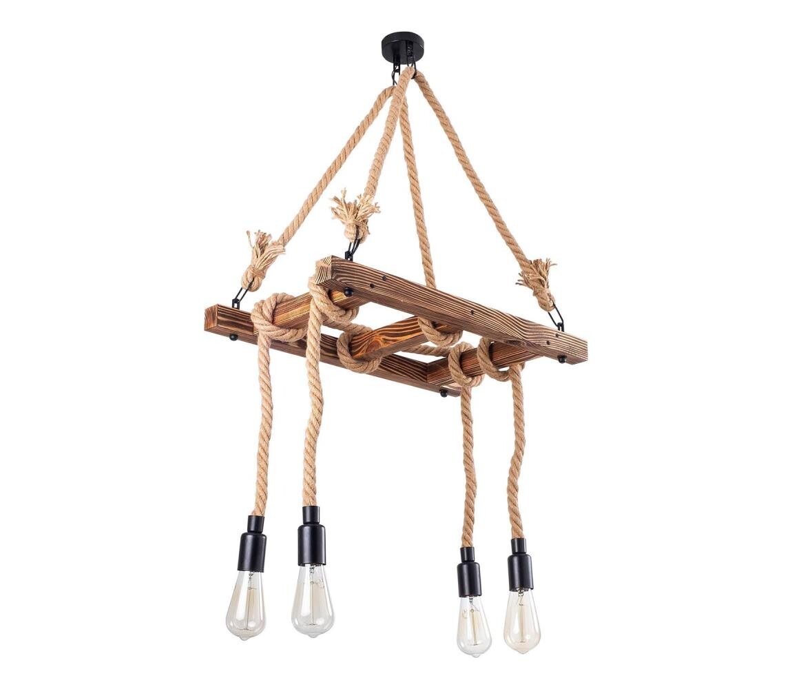 Lustr na lanku EREBOS 4xE27/40W/230V hnědá