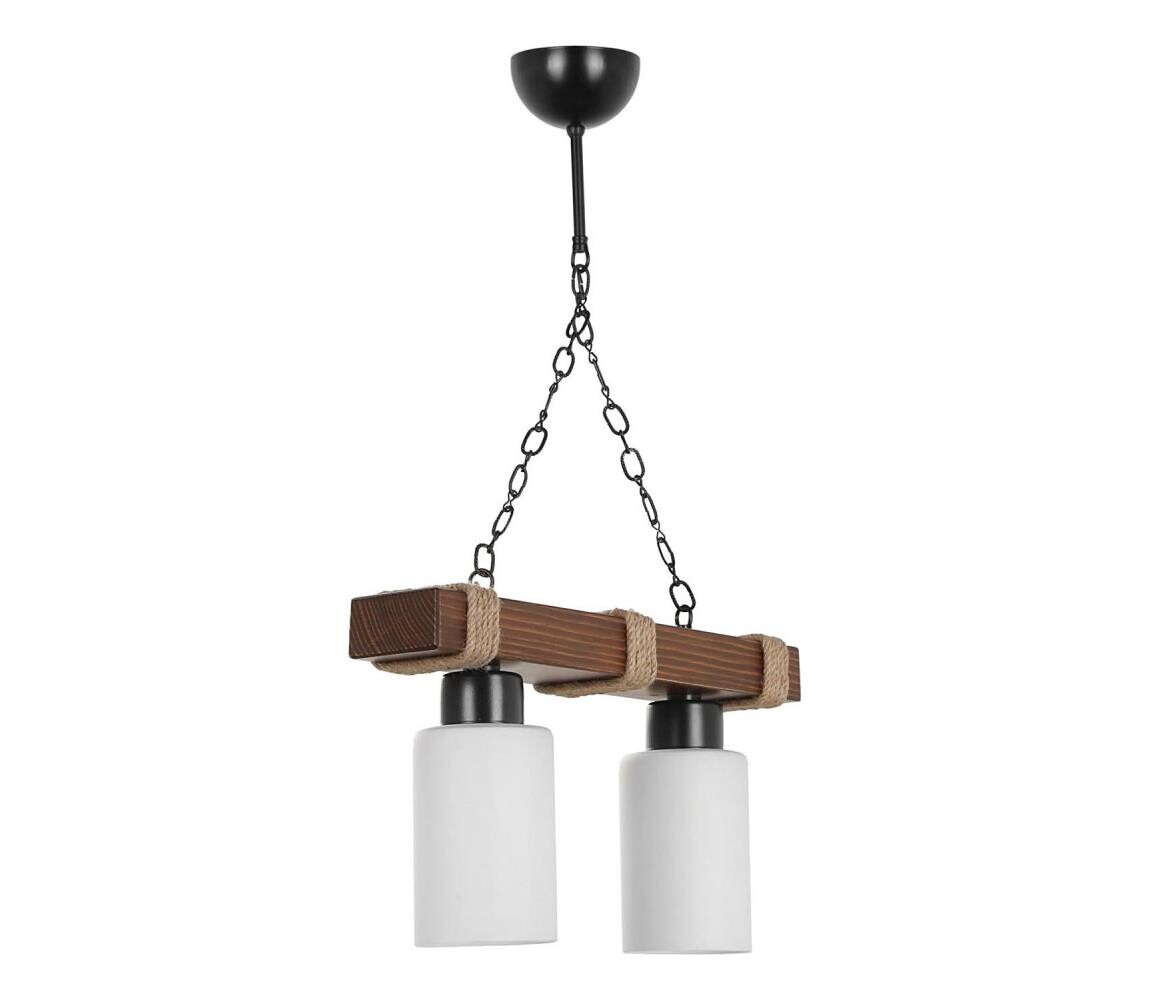 Lustr na řetězu JASMIN 2xE27/40W/230V hnědá/bílá