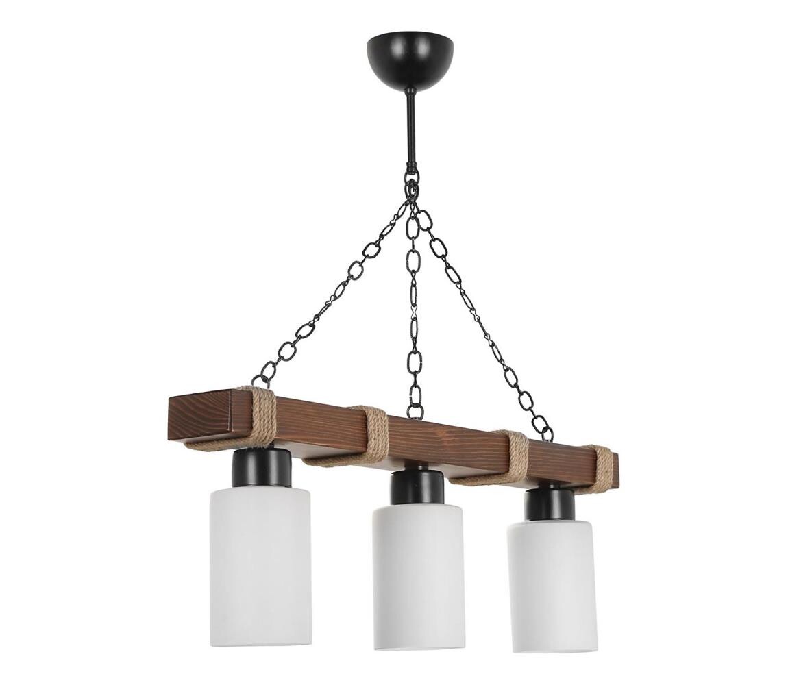 Lustr na řetězu JASMIN 3xE27/40W/230V hnědá/bílá
