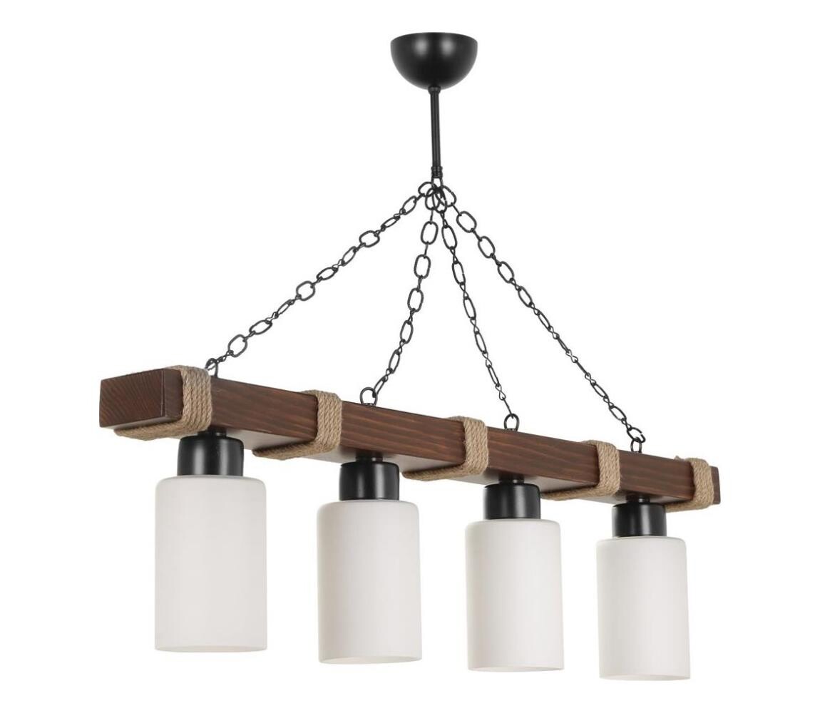 Lustr na řetězu JASMIN 4xE27/40W/230V hnědá/bílá