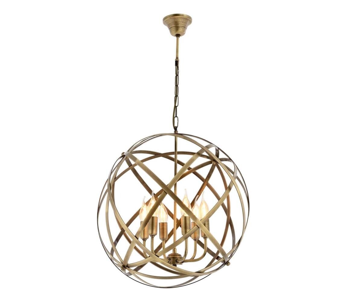 Lustr na řetězu IRONBALL 6xE27/40W/230V zlatá