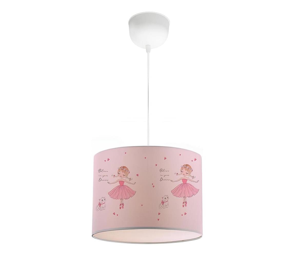 Dětský lustr CANDY 1xE27/40W/230V růžová