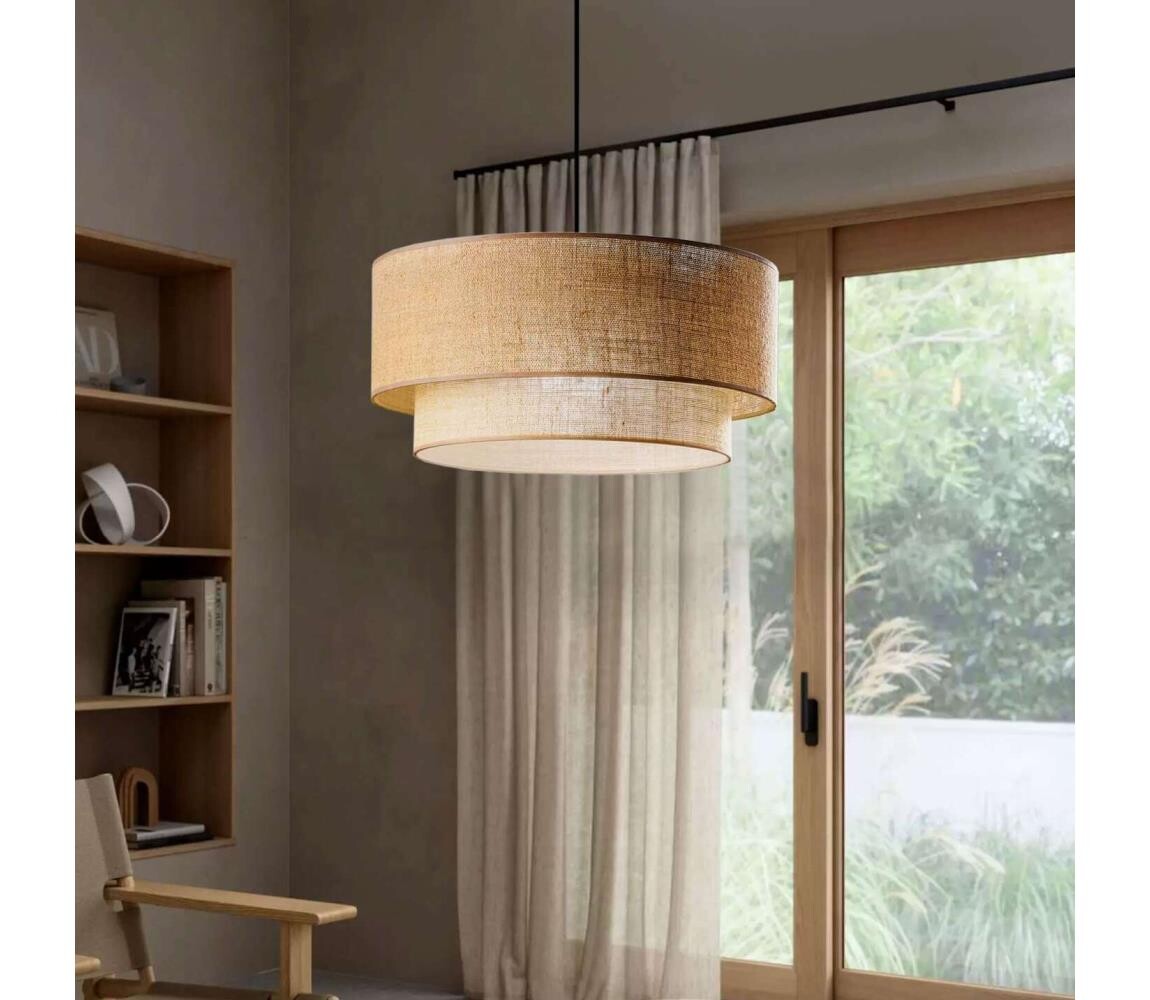 Lustr na lanku NATURA 1xE27/40W/230V hnědá