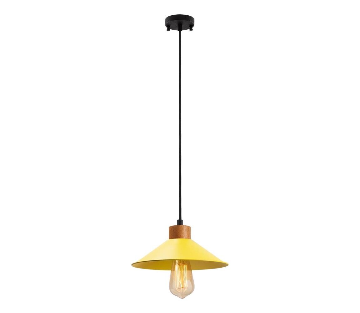 Lustr na lanku MANAVGAT 1xE27/40W/230V žlutá/hnědá