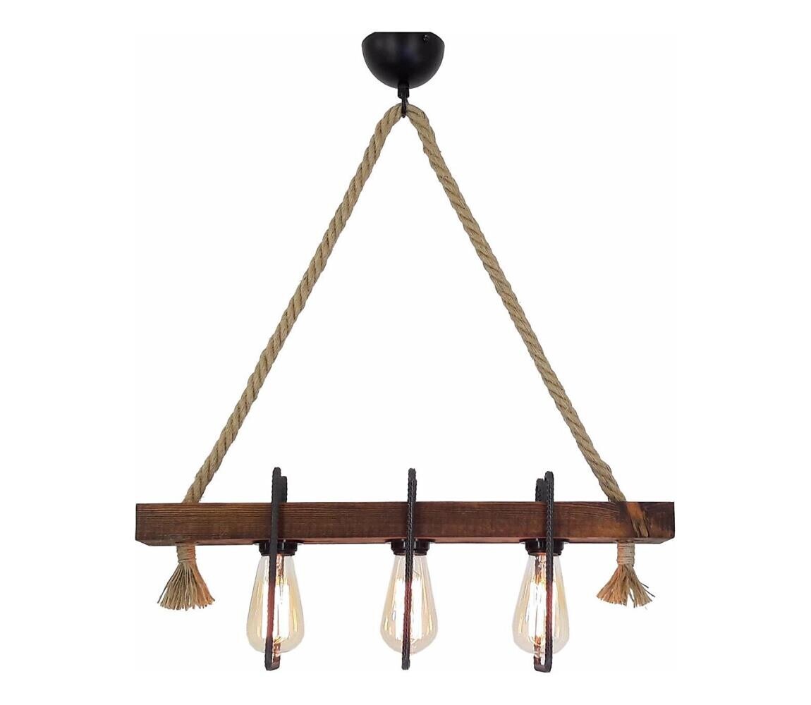 Lustr na lanku KUTUK 3xE27/40W/230V borovice