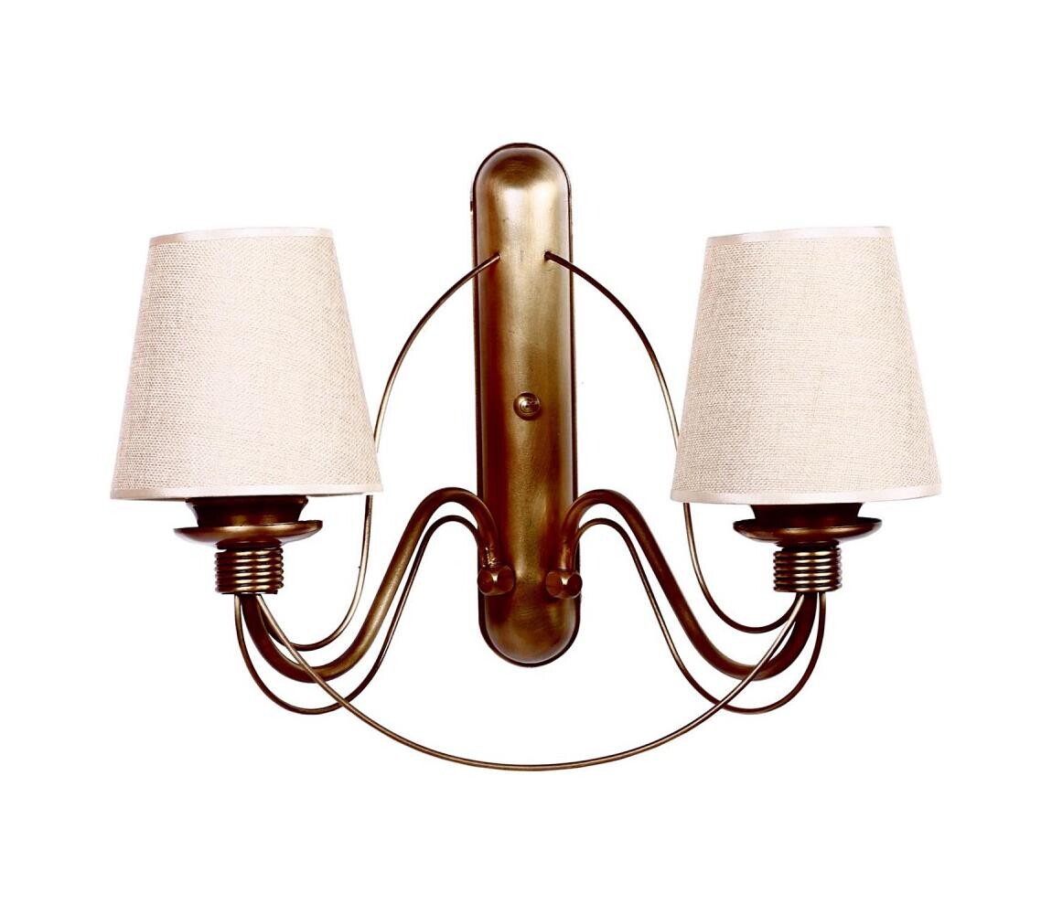 Nástěnná lampa CLASSIC 2xE27/40W/230V bronzová/béžová