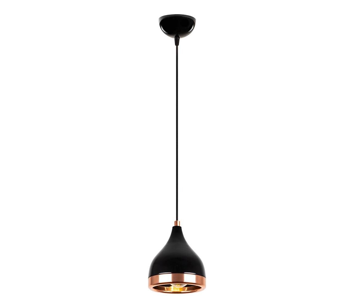 Lustr na lanku YILDO 1xE27/40W/230V černá/měděná