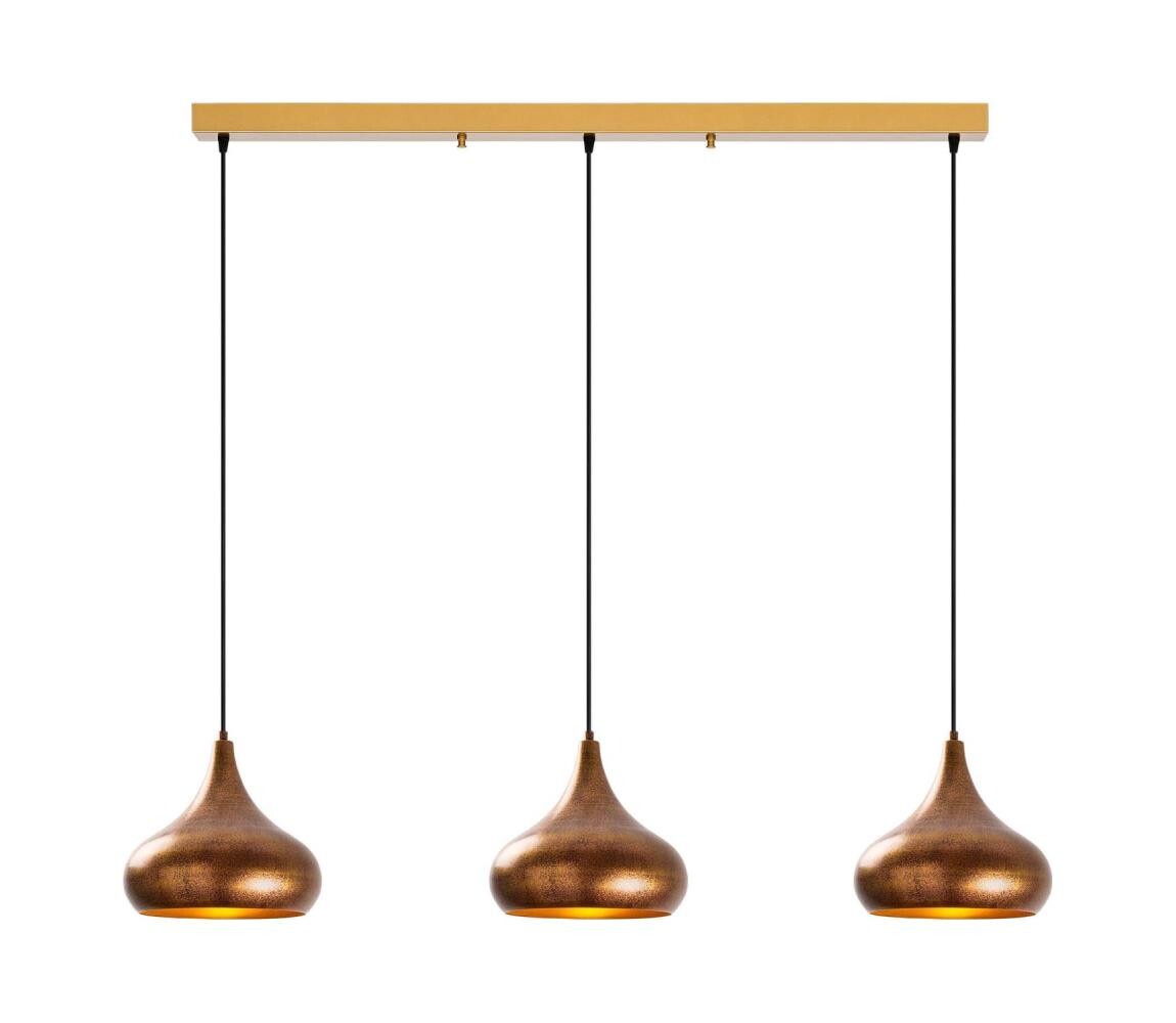 Lustr na lanku MUBA 3xE27/40W/230V měděná