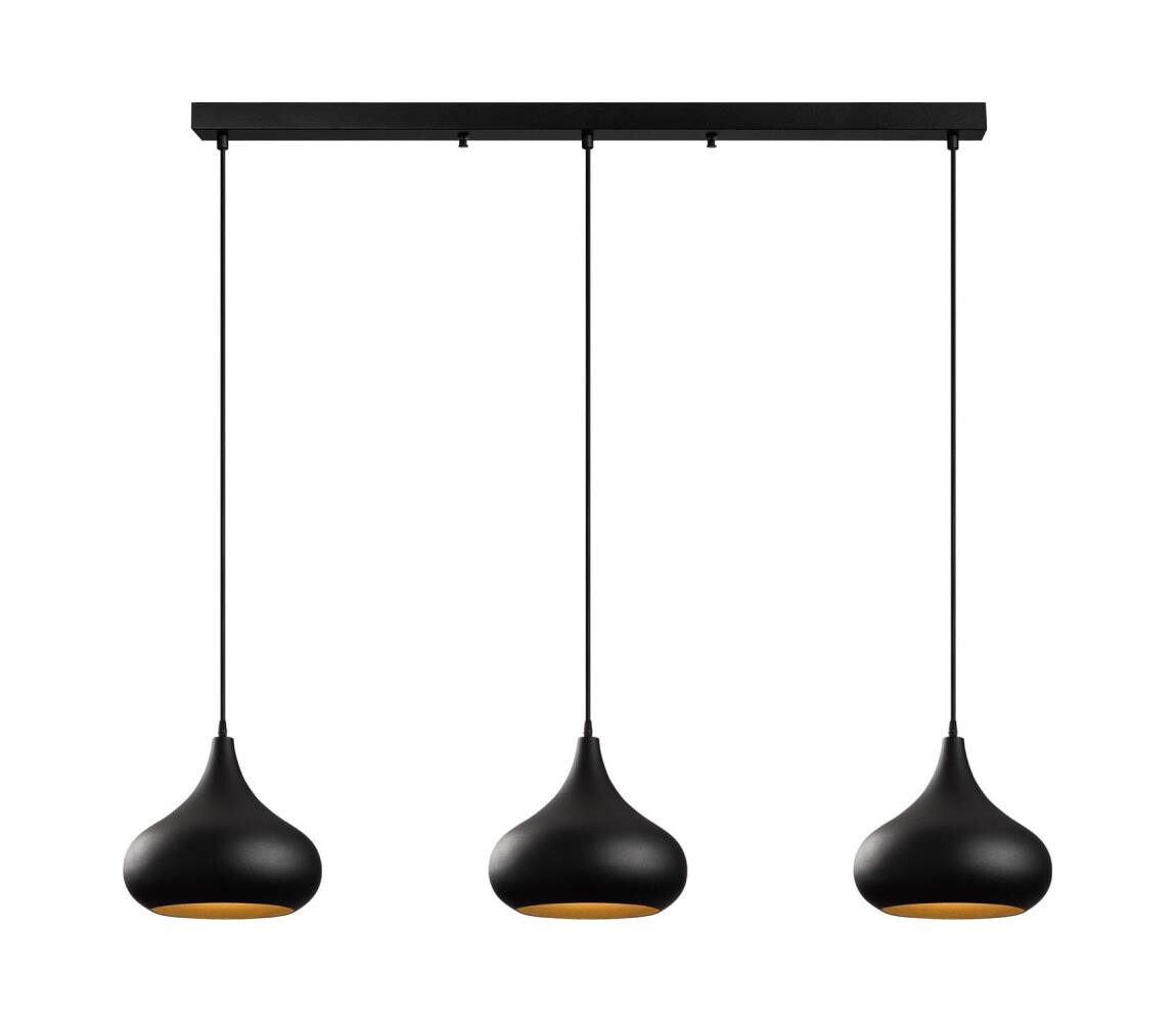 Lustr na lanku MUBA 3xE27/40W/230V černá