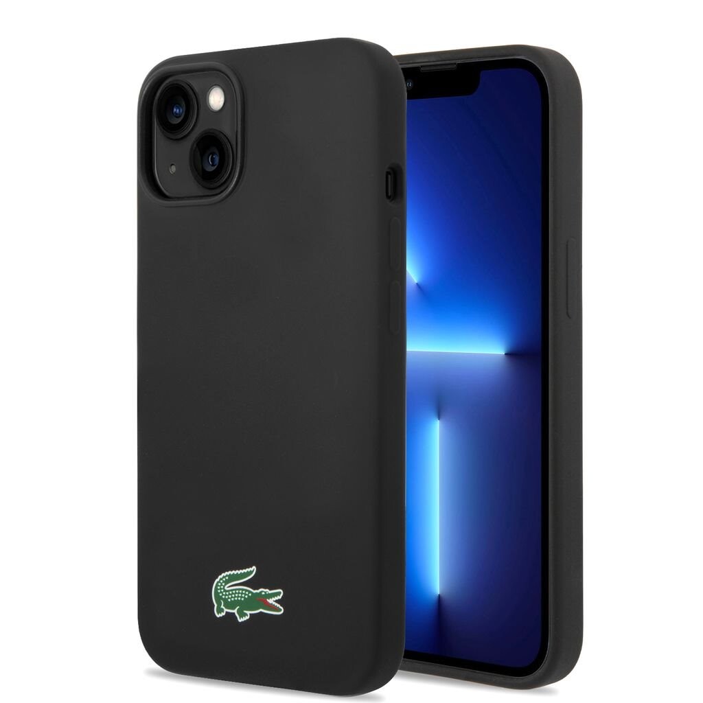 Zadní kryt Lacoste Liquid Silicone Microfiber Croc Logo MagSafe pro iPhone 13/14/15 Black