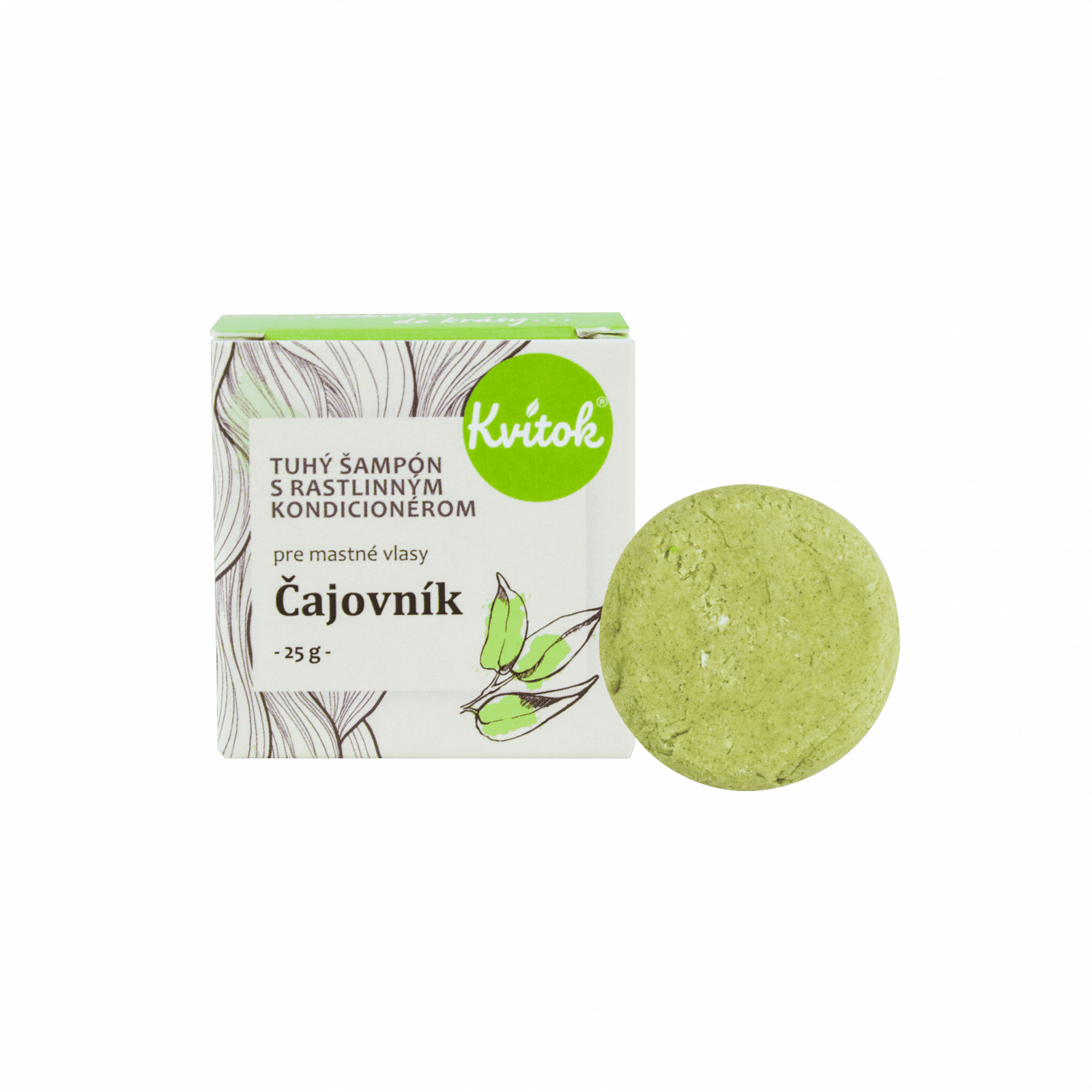 Kvitok Tuhý šampon s kondicionérem pro mastné vlasy Čajovník 25 g - s rostlinným keratinem