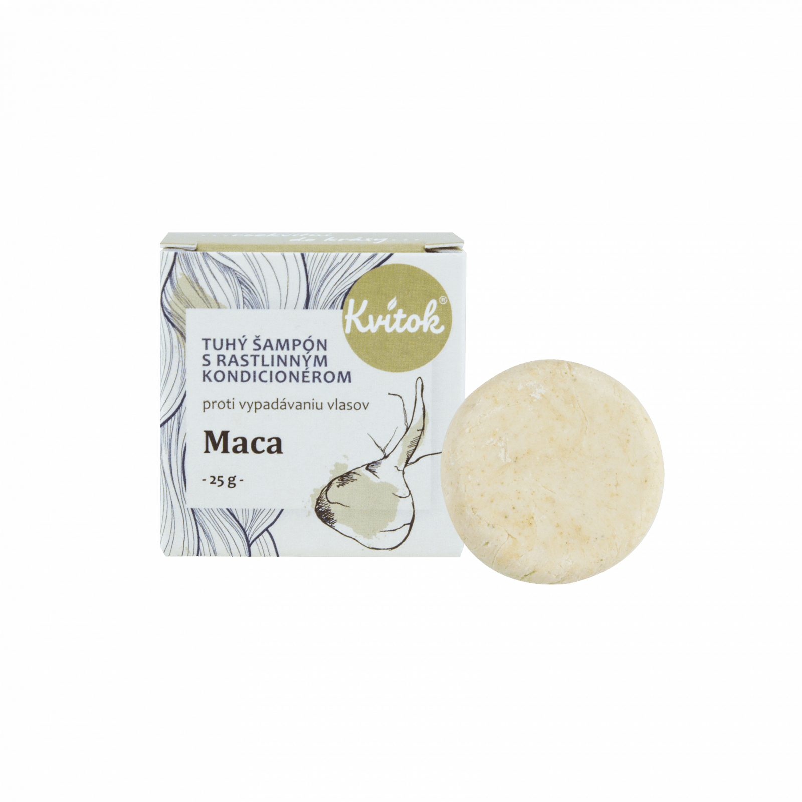 Kvitok Tuhý šampon s kondicionérem Maca 25 g - stimuluje růst vlasů