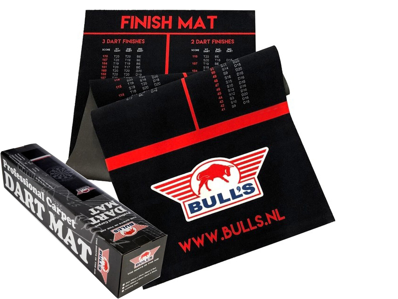 Koberec před terč Bulls Carpet Finish 300×62cm černo-červený