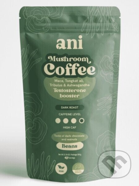 ANi Mushroom Coffee Testosteron booster - zrnková káva - Ani