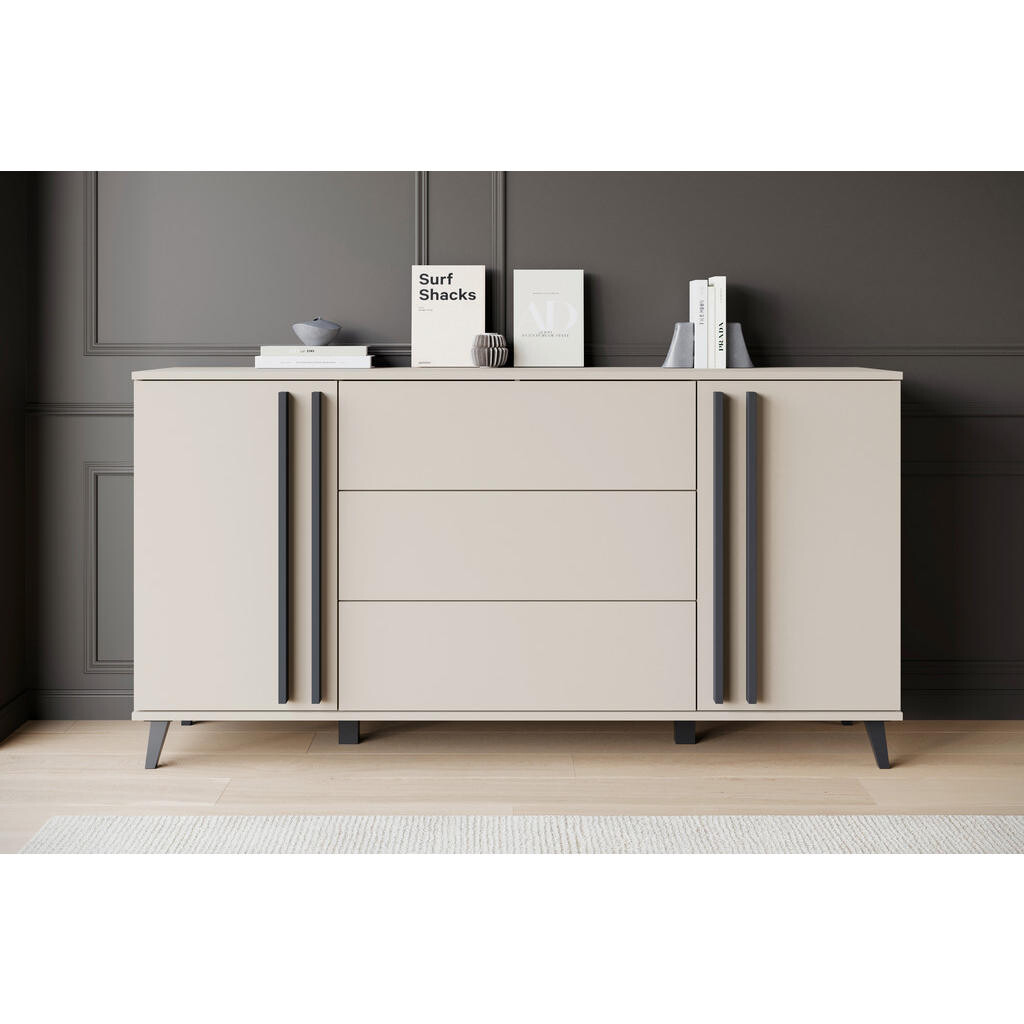 XXXL ŠIROKÁ KOMODA, béžová, 150/77,8/39,5 cm