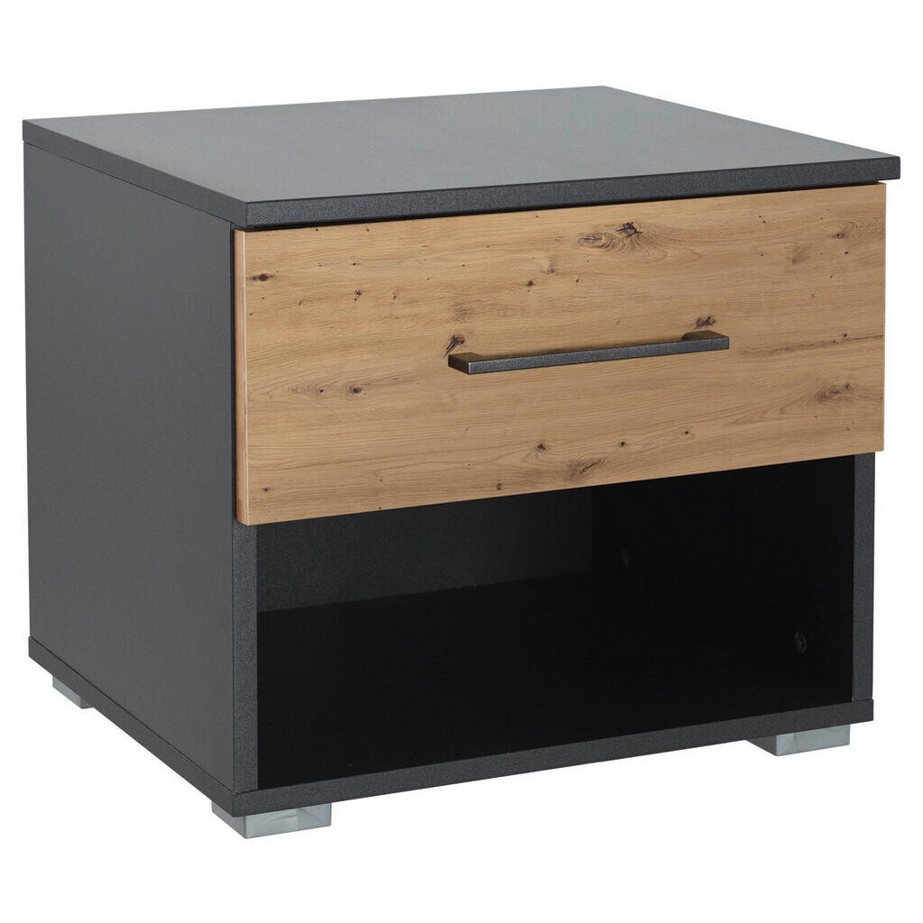 Rauch Möbel NOČNÍ STOLEK, tmavě šedá, dub artisan, 47/43/42 cm