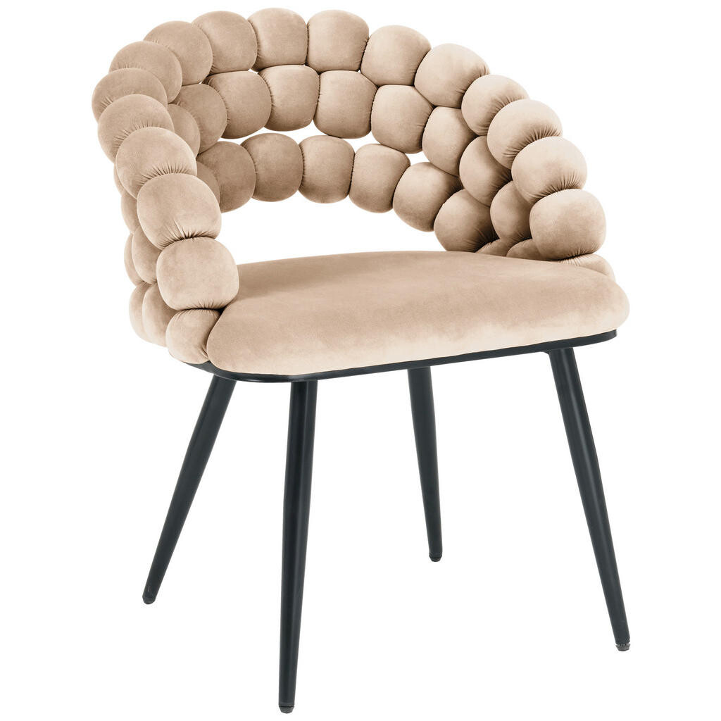 Novel ŽIDLE S PODRUČKAMI, železo, samet, černá, béžová