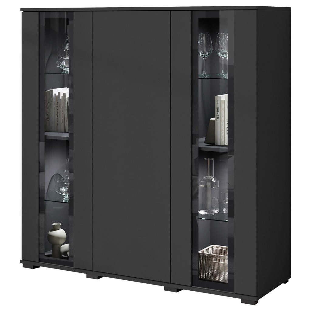 Livetastic VYSOKÁ KOMODA, černá, 120/121,9/39,5 cm