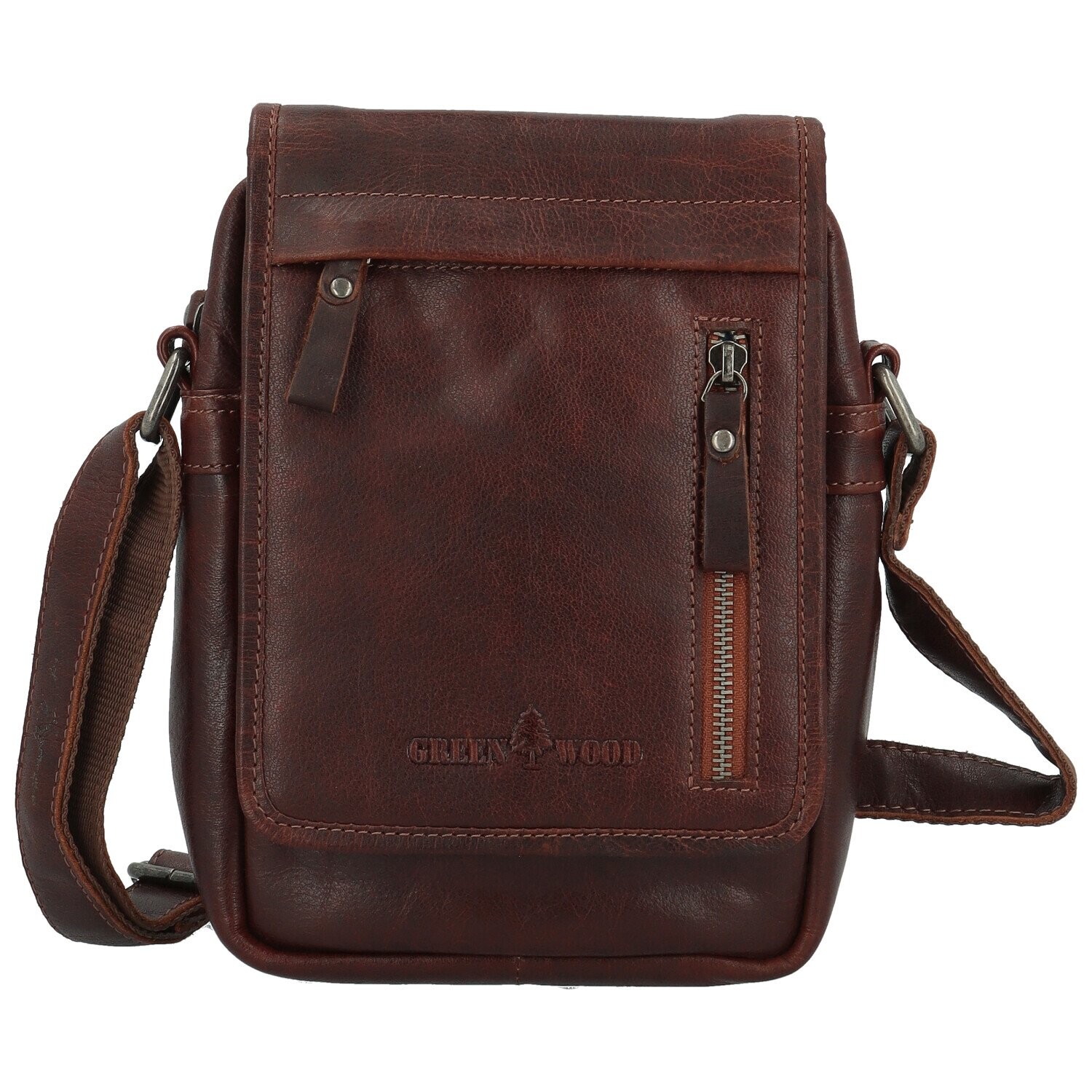 Pánská kožená crossbody taška hnědá - Greenwood Olivier hnědá