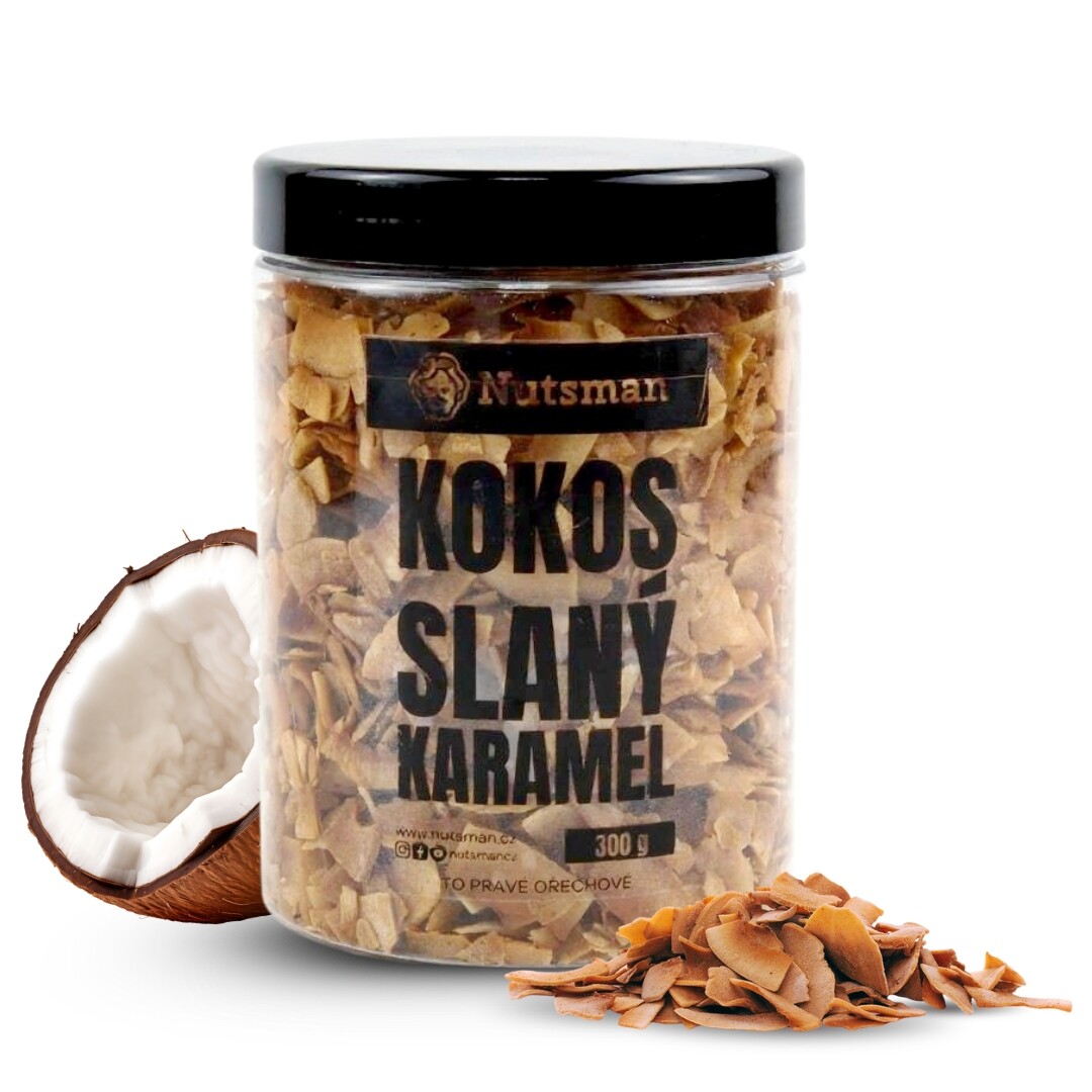 NUTSMAN Kokosové chipsy ve slaném karamelu 300 g