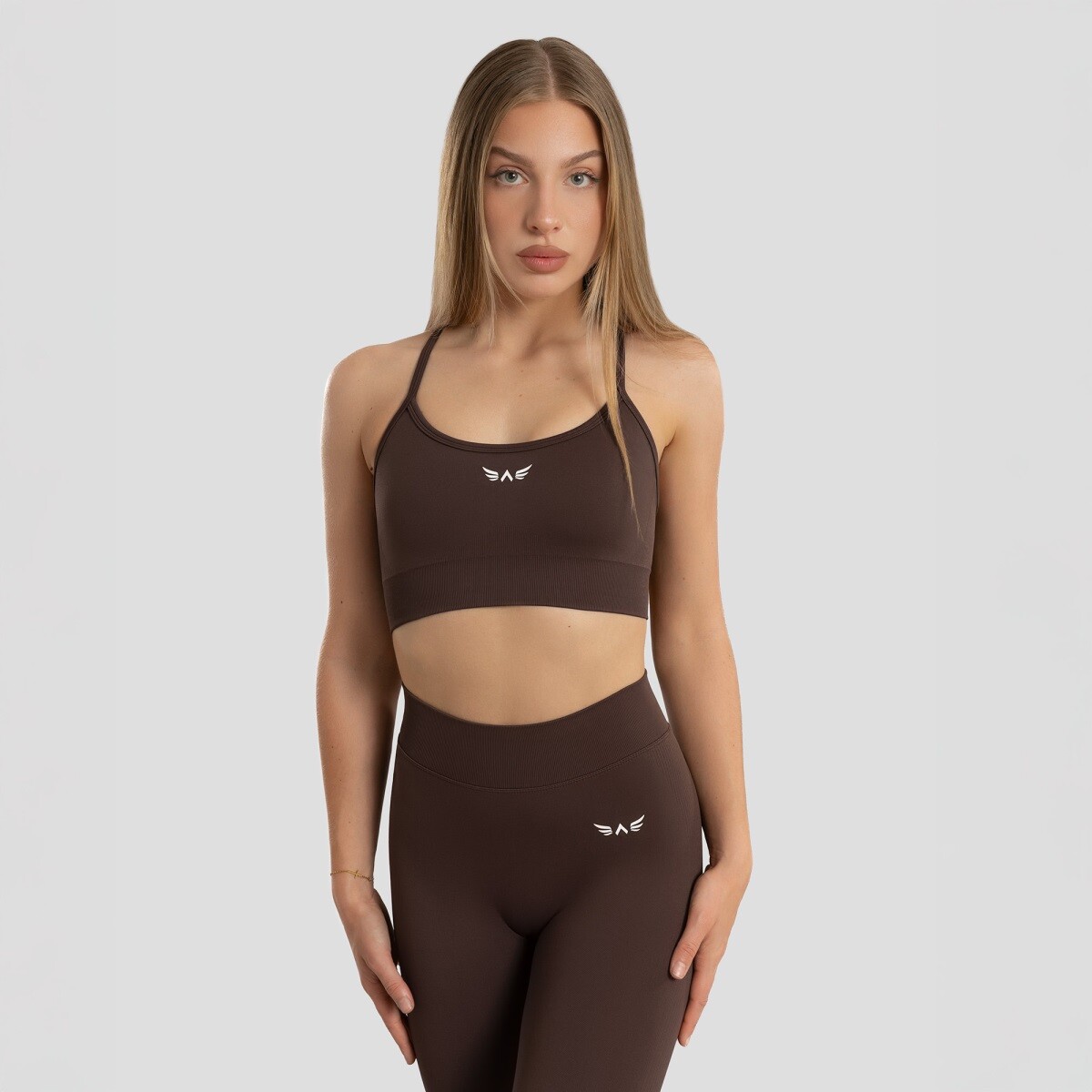 Dámská bezešvá sportovní podprsenka exalted impact core 2.0 hnědá xs