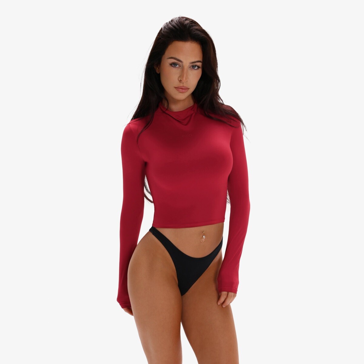 Dámské tričko s dlouhým rukávem exalted secondskin mockneck červená xxs