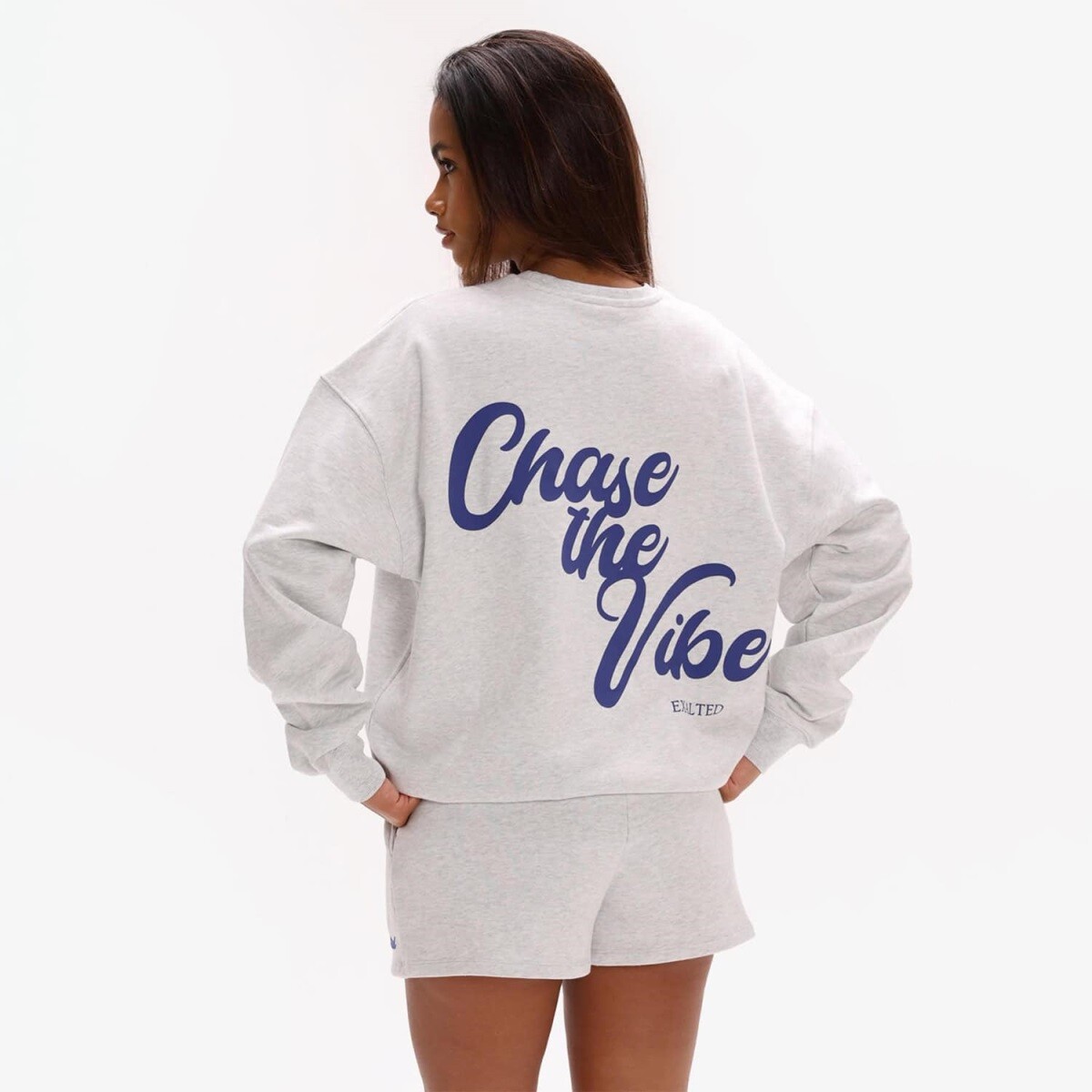 Dámská oversized mikina exalted off-duty světle šedá xs