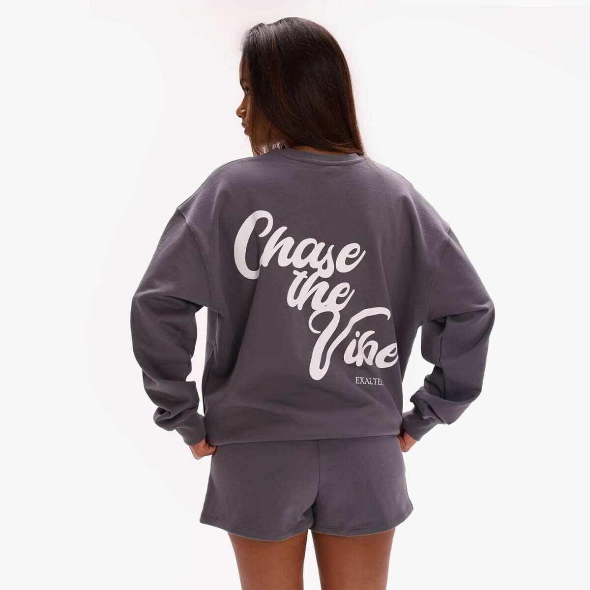 Dámská oversized mikina exalted off-duty tmavě šedá xs