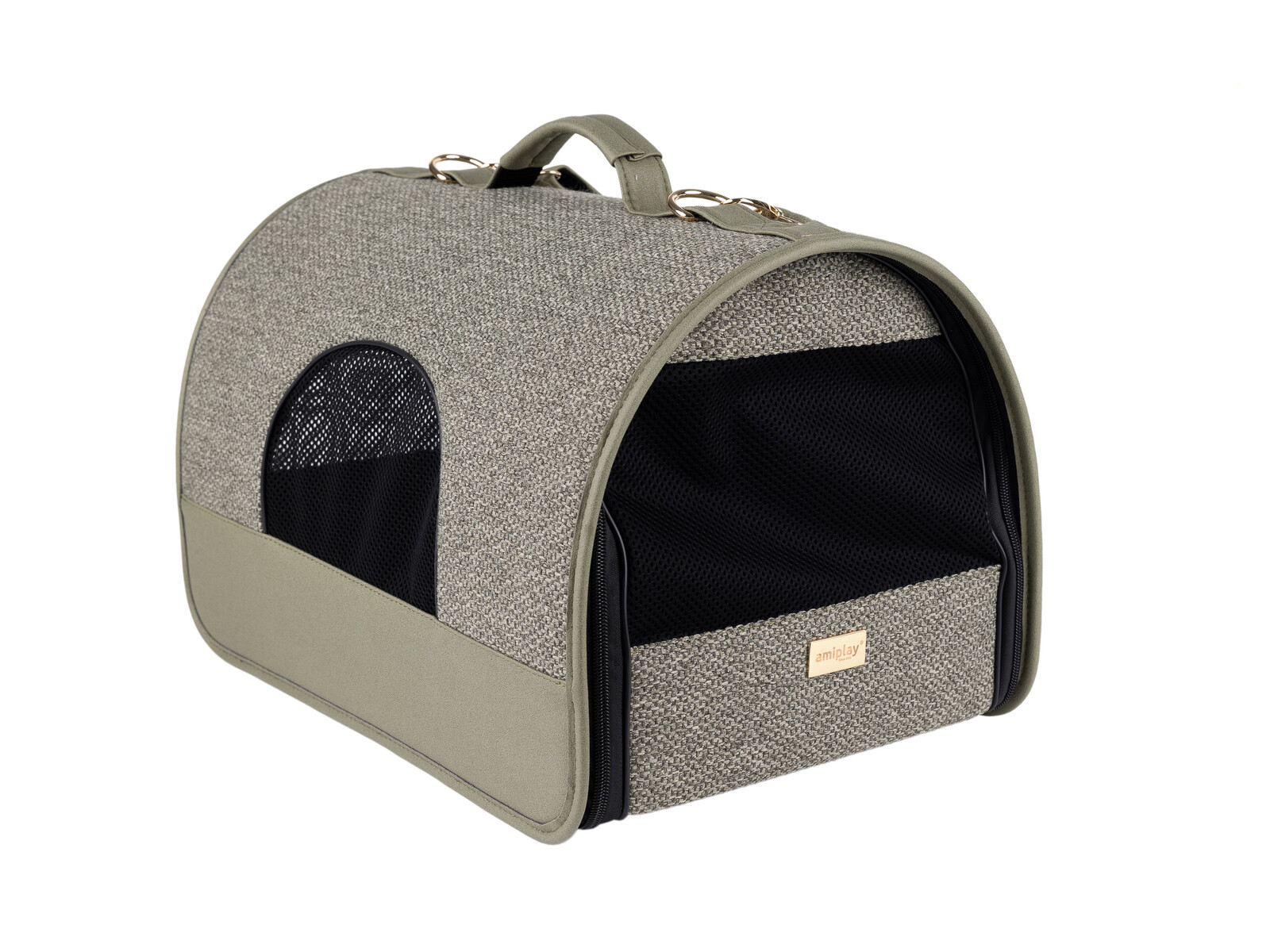 Přenosná cestovní taška pro psy do auta MILLY zelená velikost M, L Rozměr: M - 42x26x26 cm