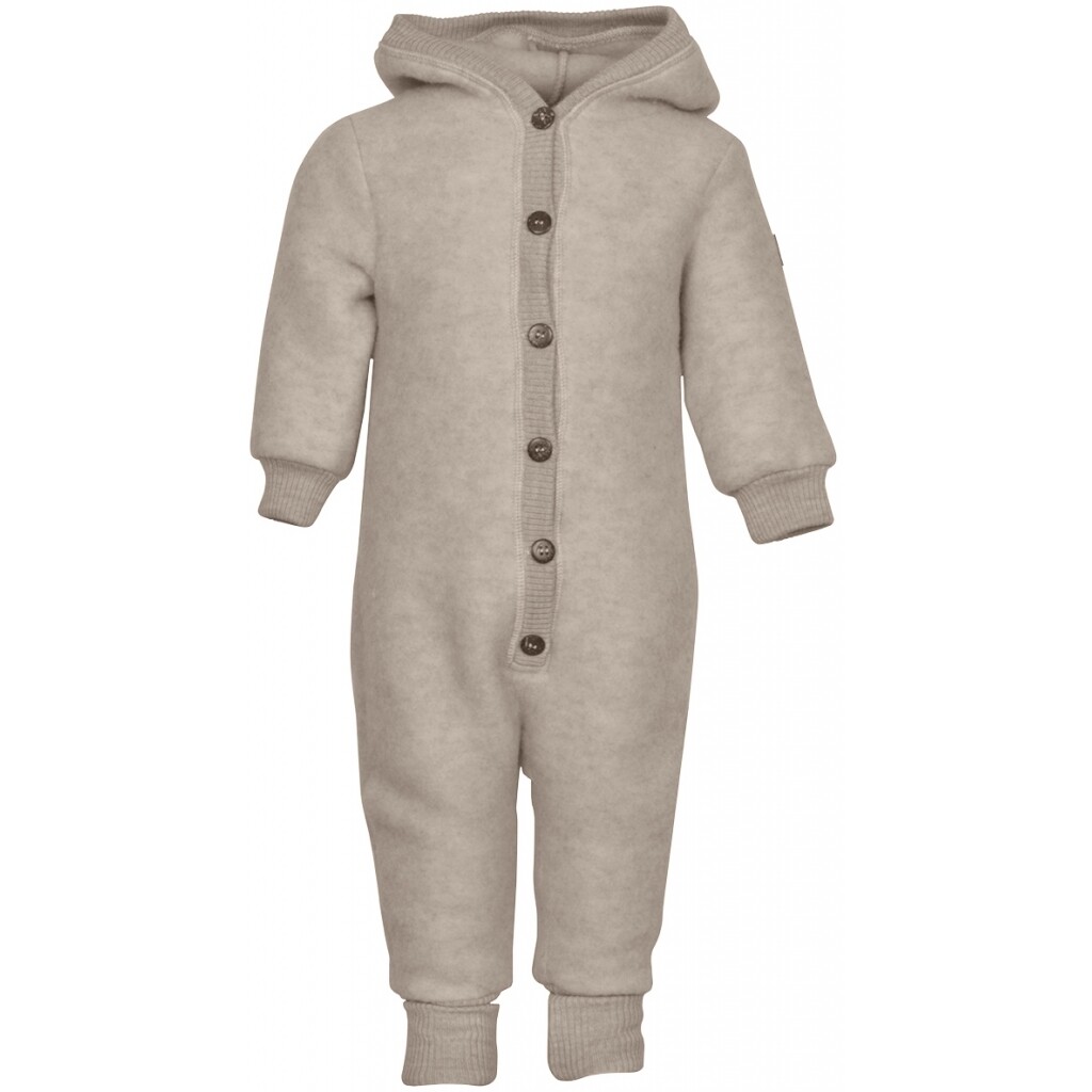 Mikk-Line kojenecký vlněný merino overal 50033 - Melange Offwhite Velikost: 56
