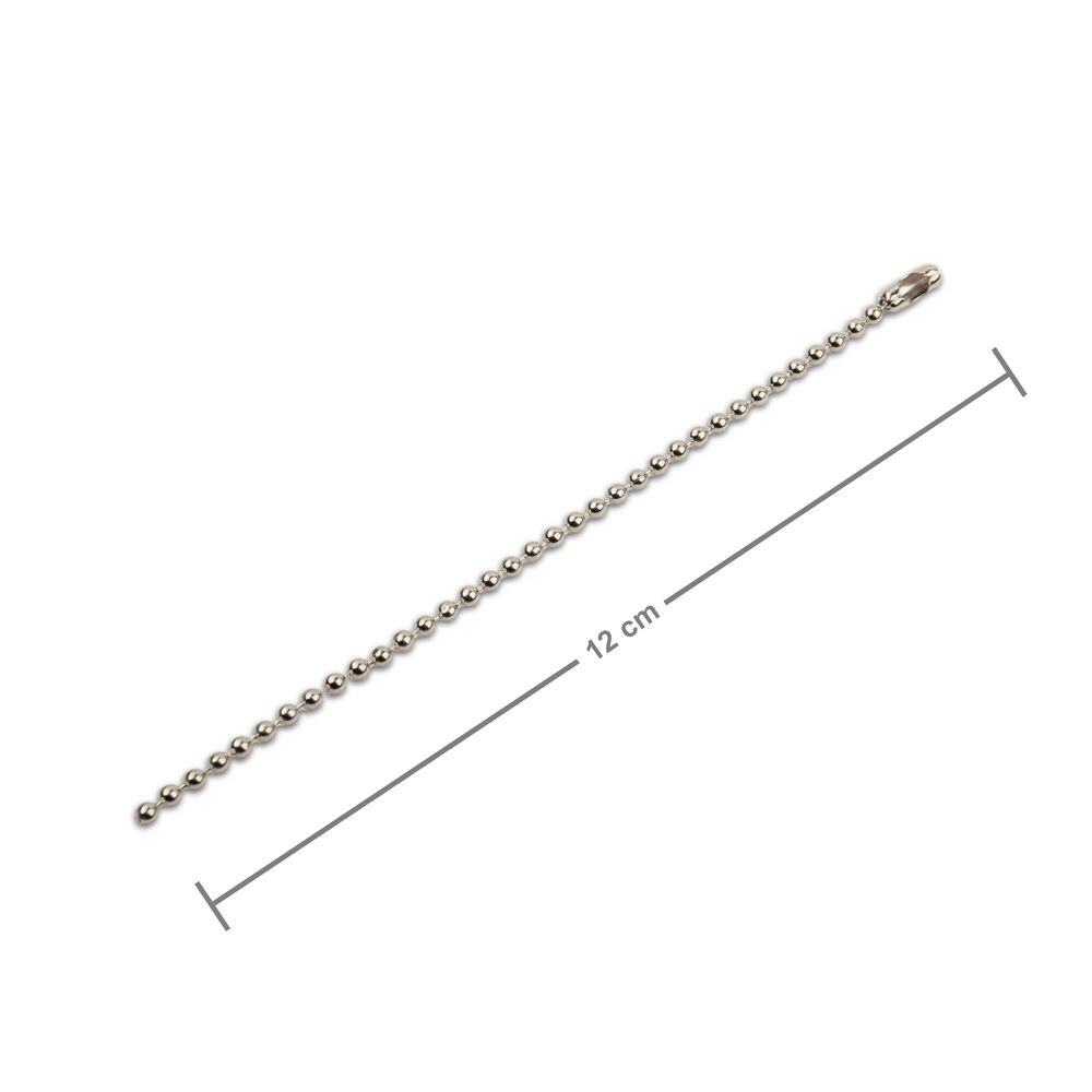 Bižuterní kuličkový řetízek v barvě platiny 12 cm - 15 ks