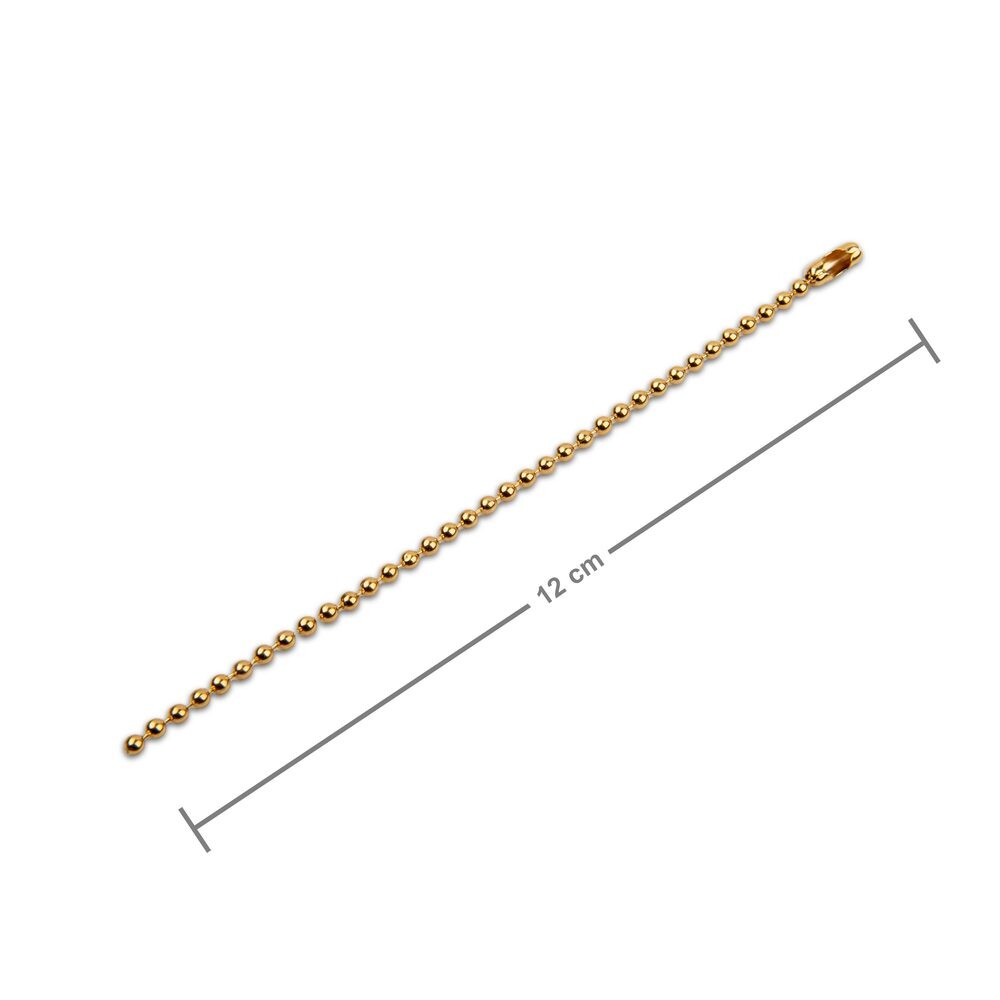 Bižuterní kuličkový řetízek v barvě zlata 12 cm - 15 ks