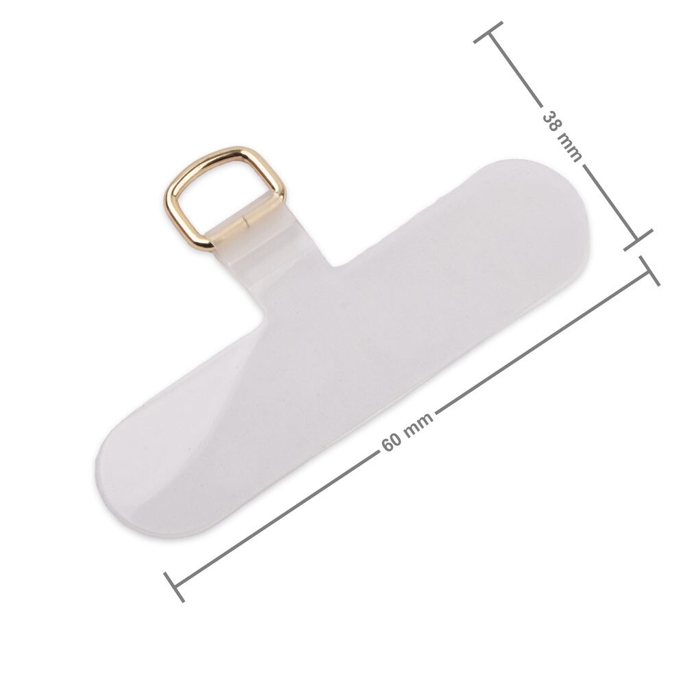 Závěsné očko na mobil transparentní s poutkem v barvě zlata - 1 ks