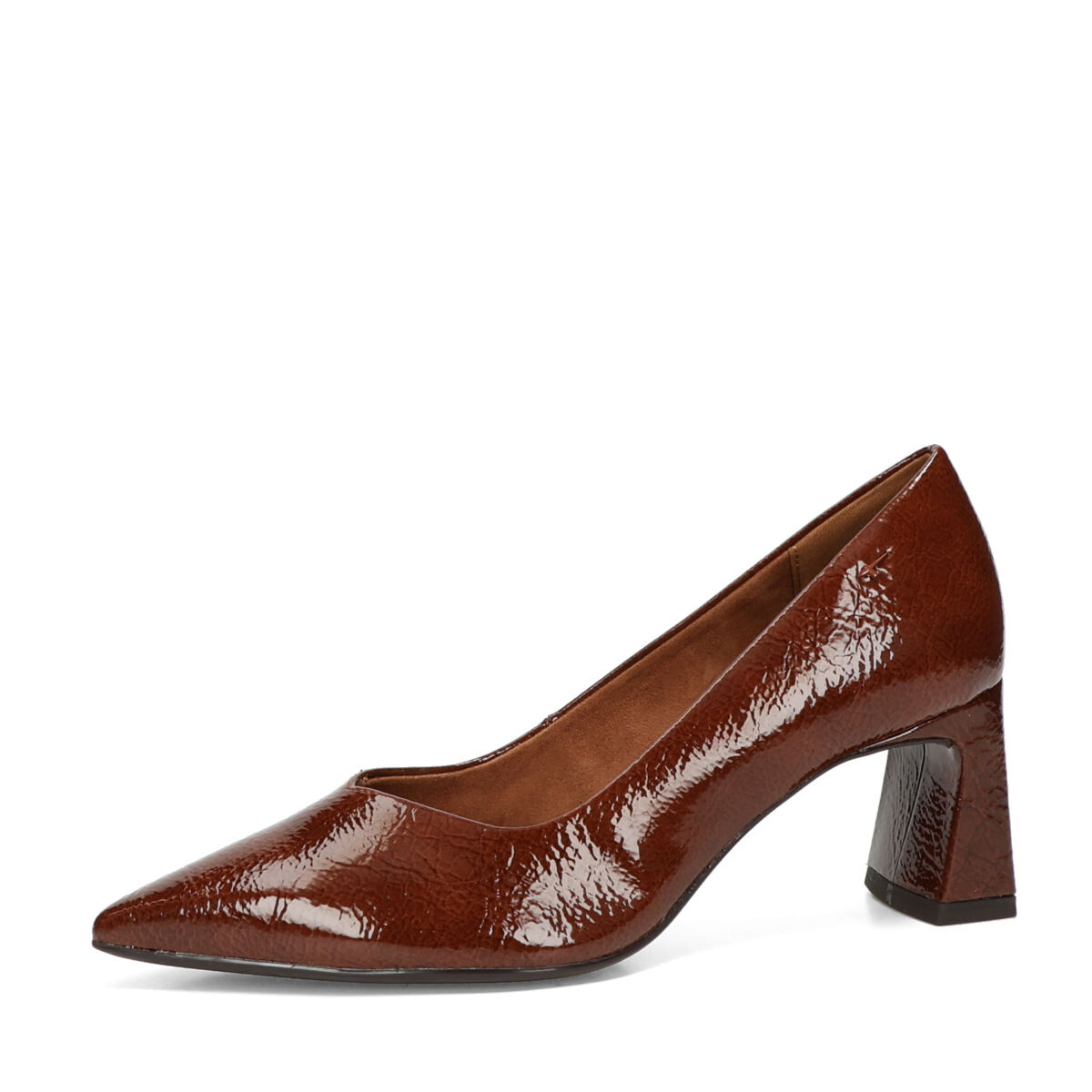 Tamaris dámské lakované lodičky - hnědé - 36