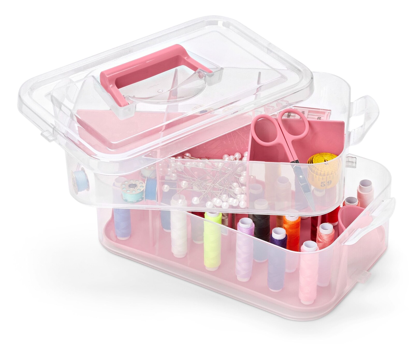 Tchibo - Box na šicí potřeby - barva: růžová