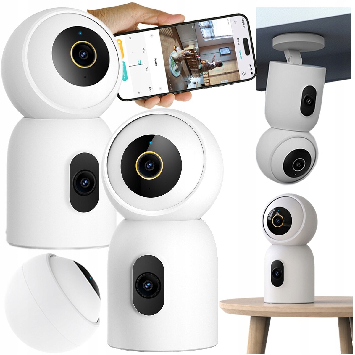 Kamera pro monitorování Otočná Ip Chůvička 360° 3k+3k Imilab C30 Dual 64GB