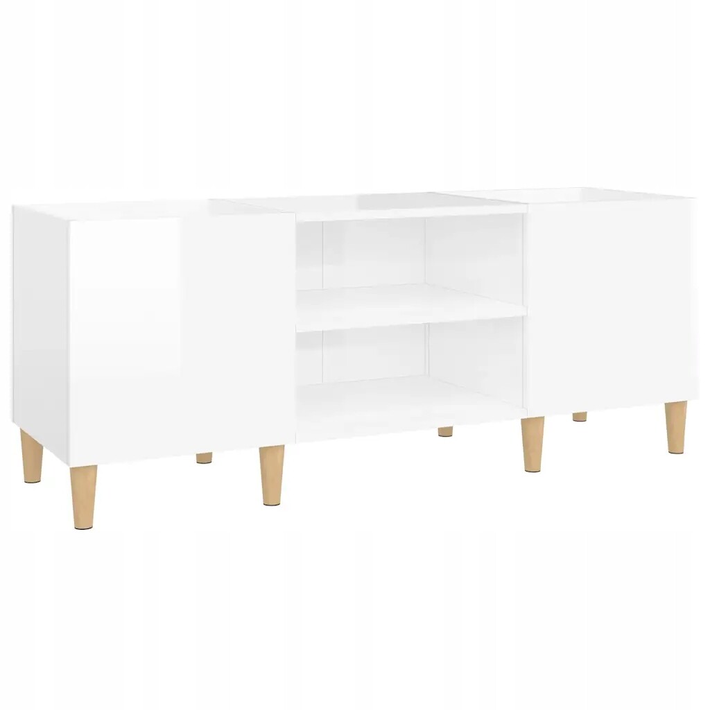 vidaXL Skříňka na desky, vysoký lesk, bílá, 121x38x48 cm