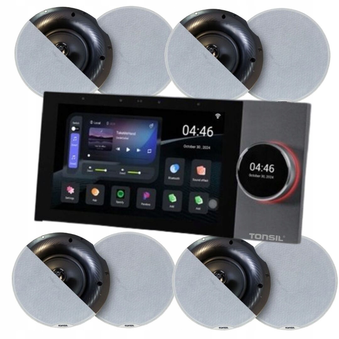 Nástěnný přehrávač Tonsil WS-120 Android 8 x stropní reproduktor Zgsu 205 S