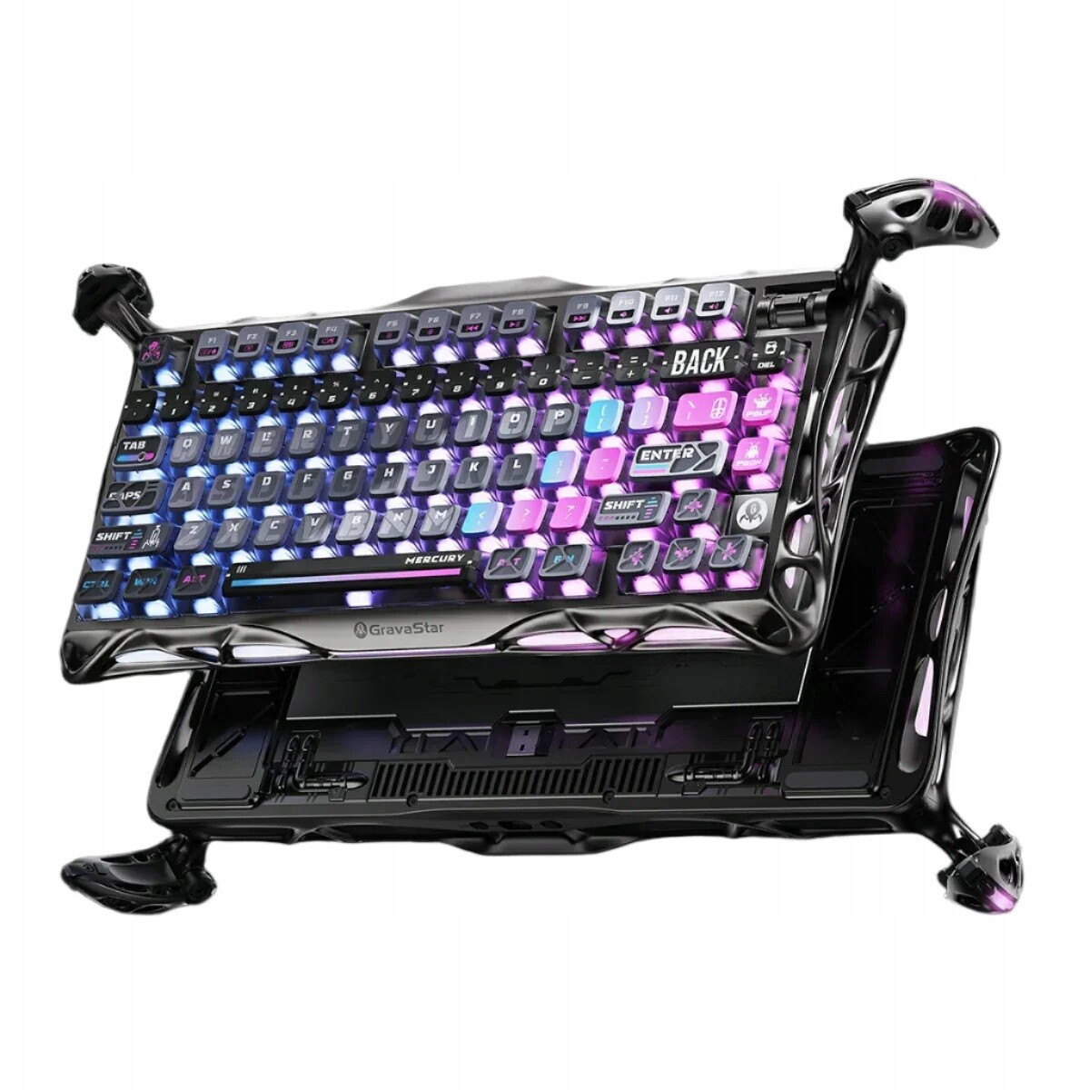 GravaStar Mercury K1 Pro Bezdrátová mechanická klávesnice Cyberpunk