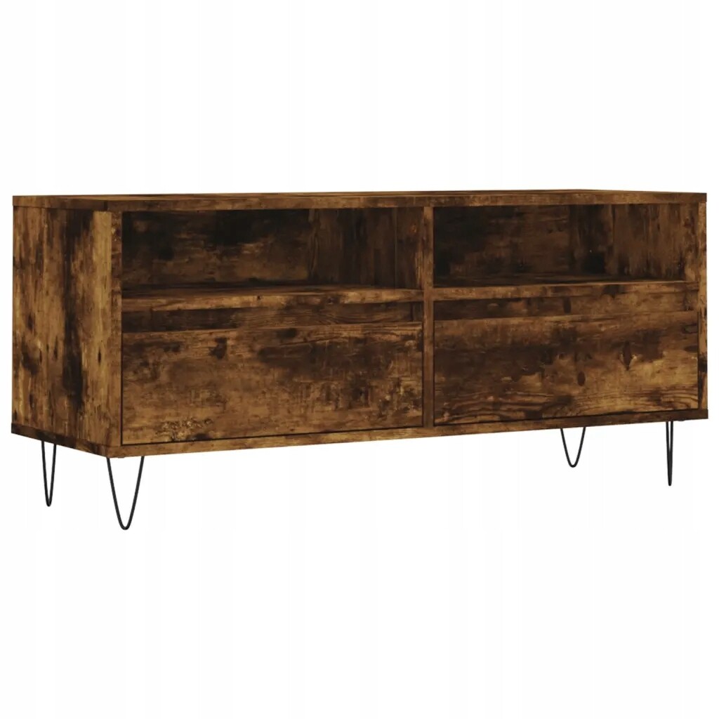 vidaXL Skříňka pod Tv, kouřový dub, 100x34,5x44,5 cm