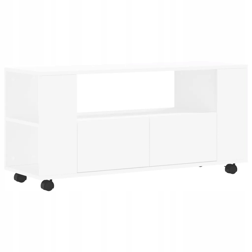 vidaXL Skříňka pod Tv, bílá, 102x34,5x43 cm, materiál na bázi dřeva