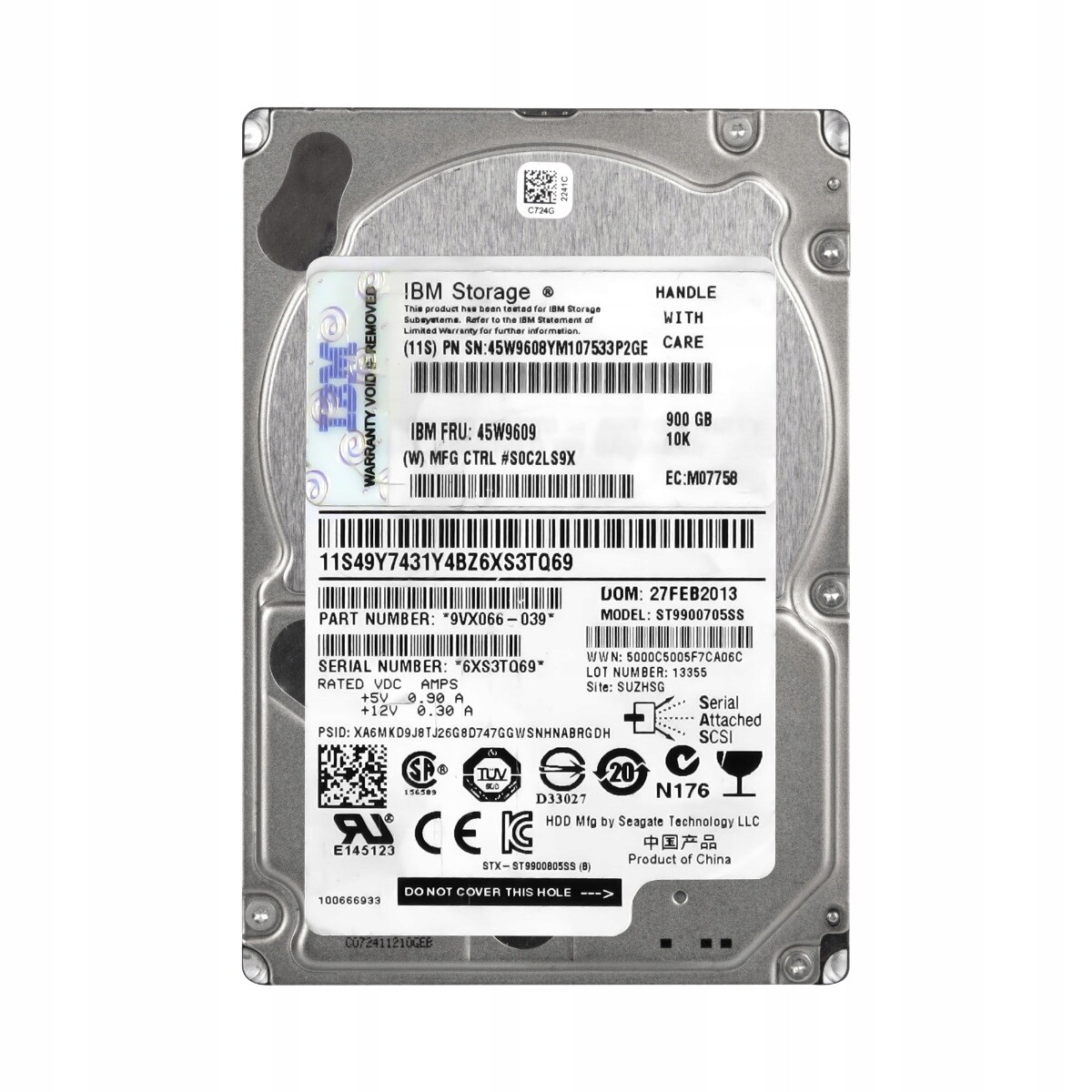 Ibm 45V9609 45V9608 900GB 10K 64MB SAS-2 2.5