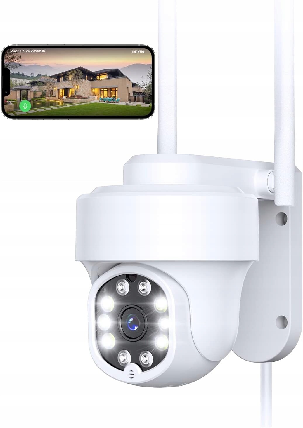 Netvue Venkovní WiFi kamera Fhd 360° s barevným nočním viděním