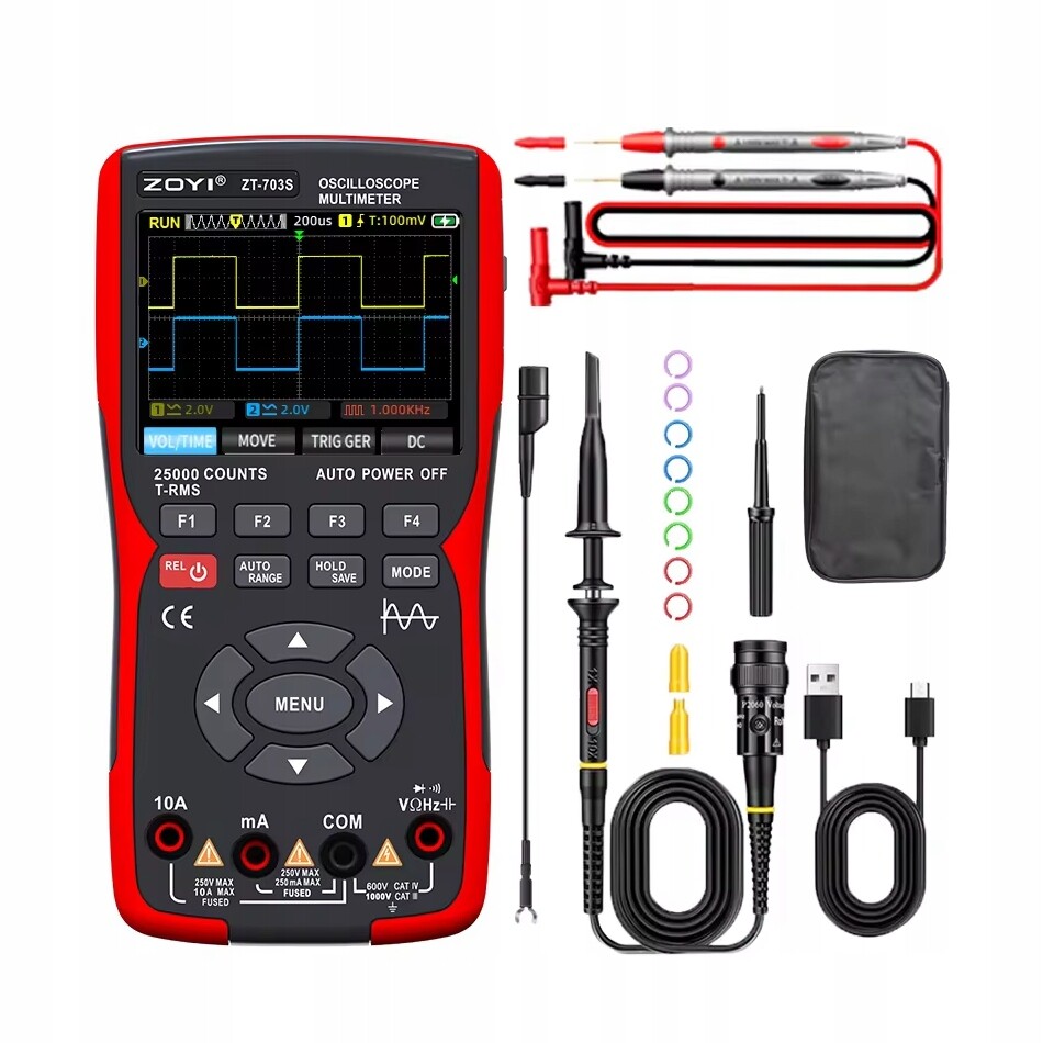 Digitální osciloskop multimetr ZT-703S (zoyi 3v1) sonda